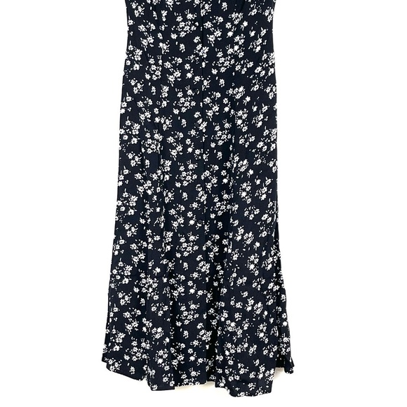 REFORMATION Locklin in Jasmine Black Floral Print Midi Shirt Dress - Sz - 0 - Picture 4 of 10